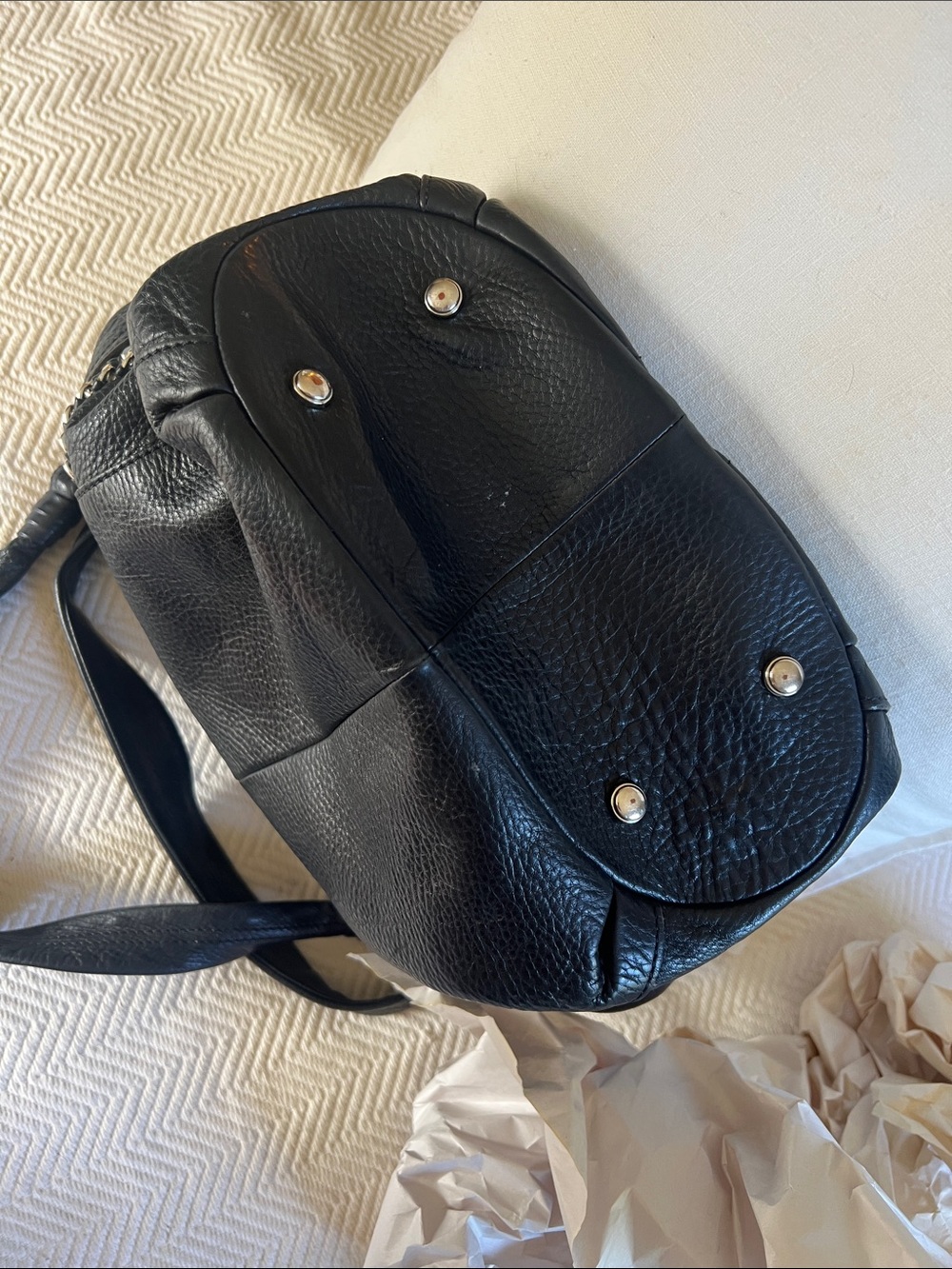 B. Makowsky black pebbled leather hobo shoulder bag - Picture 7 of 8